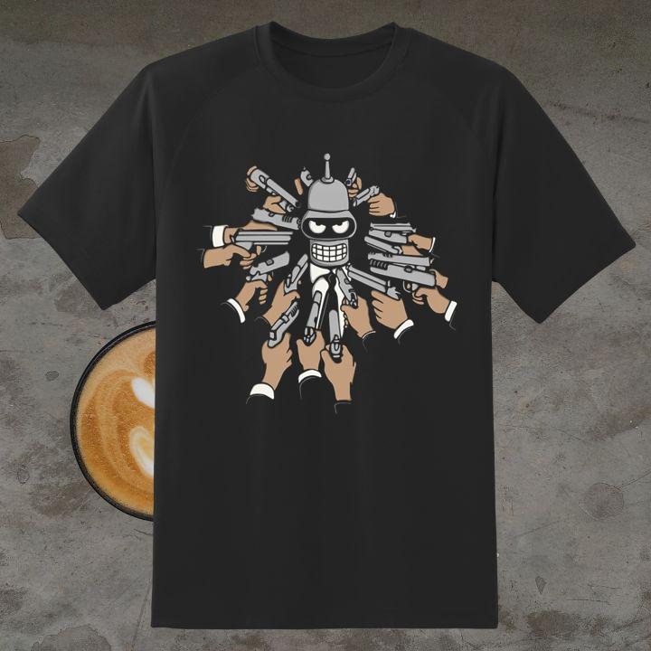 Funny John Wick Futurama Bender Wick T-Shirt