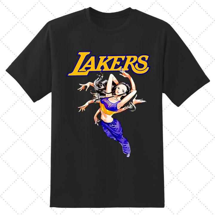 Nico Robin Los Angeles Lakers One Piece Funny Basketball T-Shirt