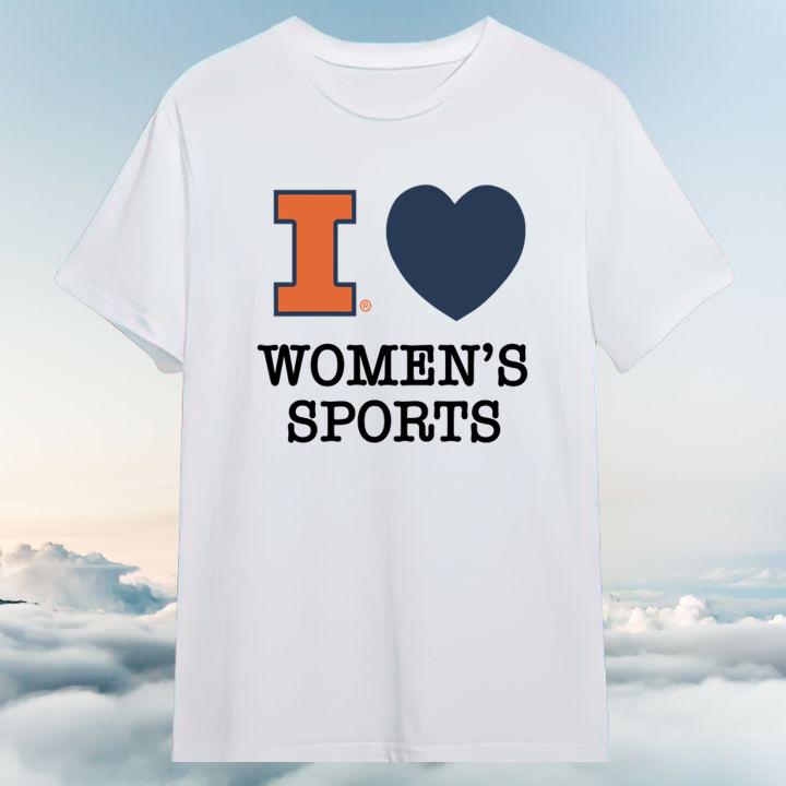 I Love Womens Sports Illinois Fighting Illini Basketball T-Shirt