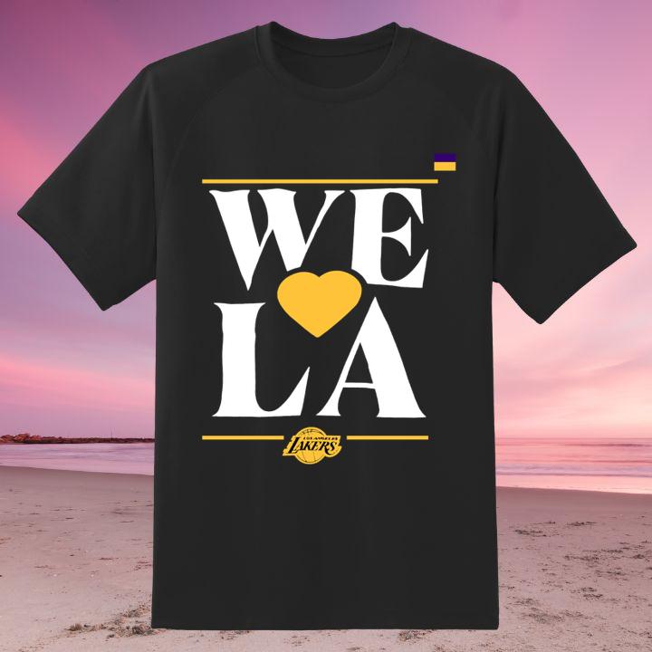 We Love Los Angeles Lakers Logo NBA 2025 T-Shirt