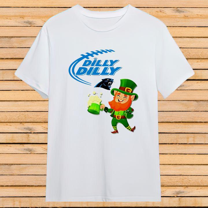 St. Patricks Day Carolina Panthers Leprechaun Irish Dilly Dilly T-Shirt