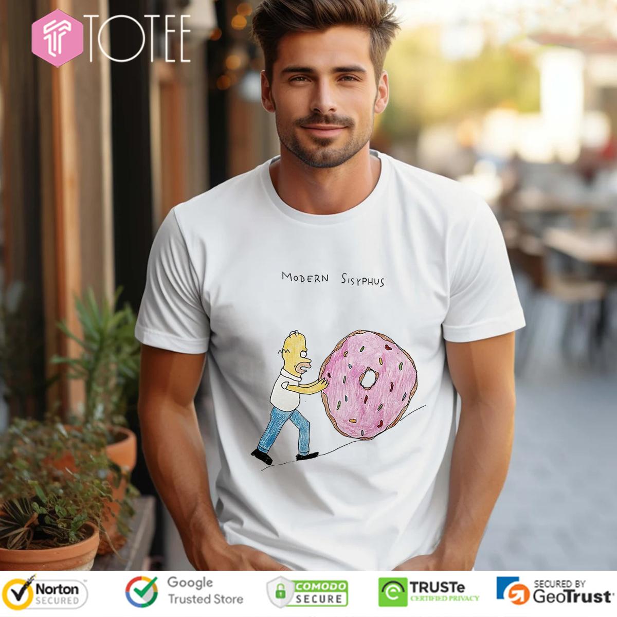 Homer Simpson Modern Sisyphus Donut T-Shirt