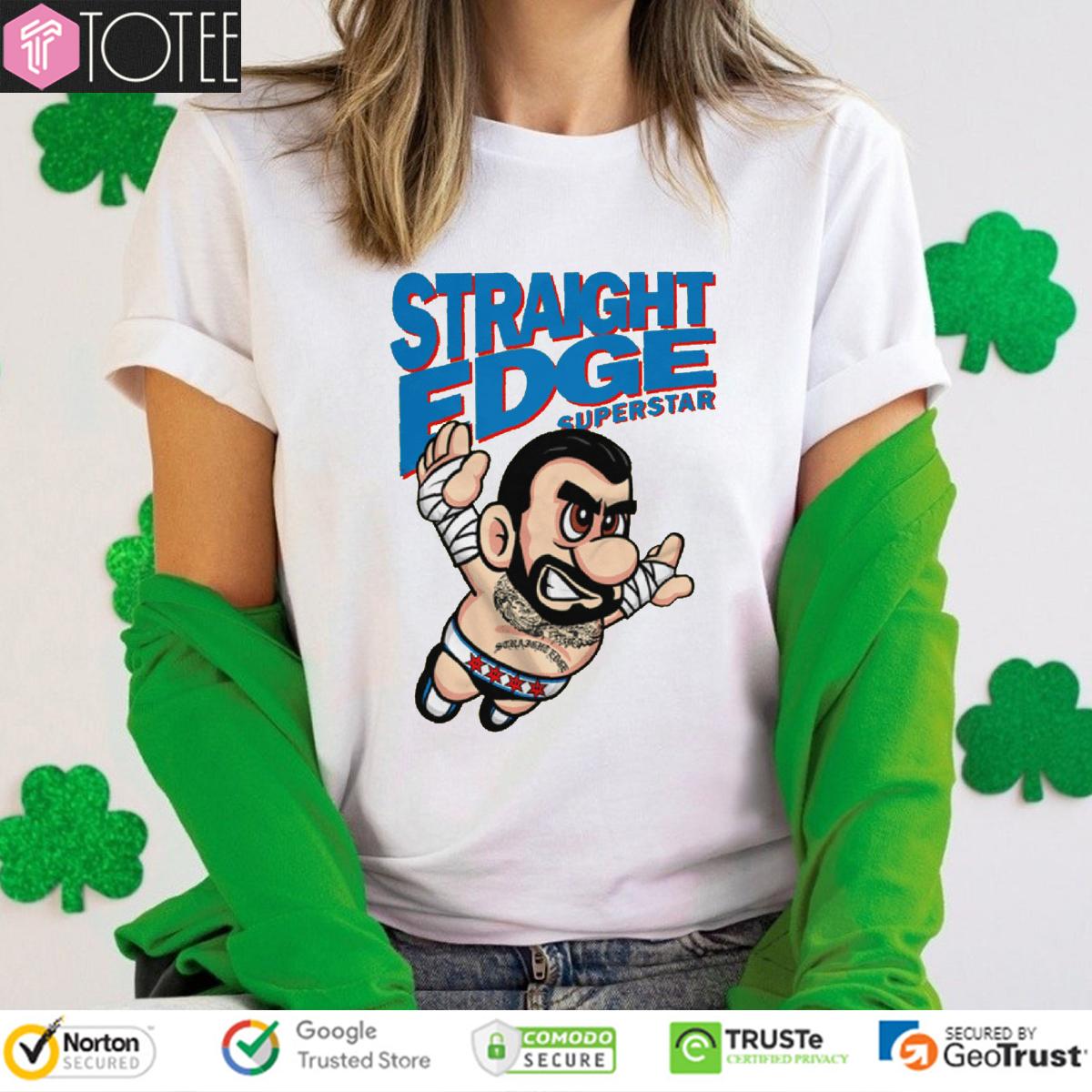 CM Punk Straight Edge Superstar Parody Super Mario Bros T-Shirt