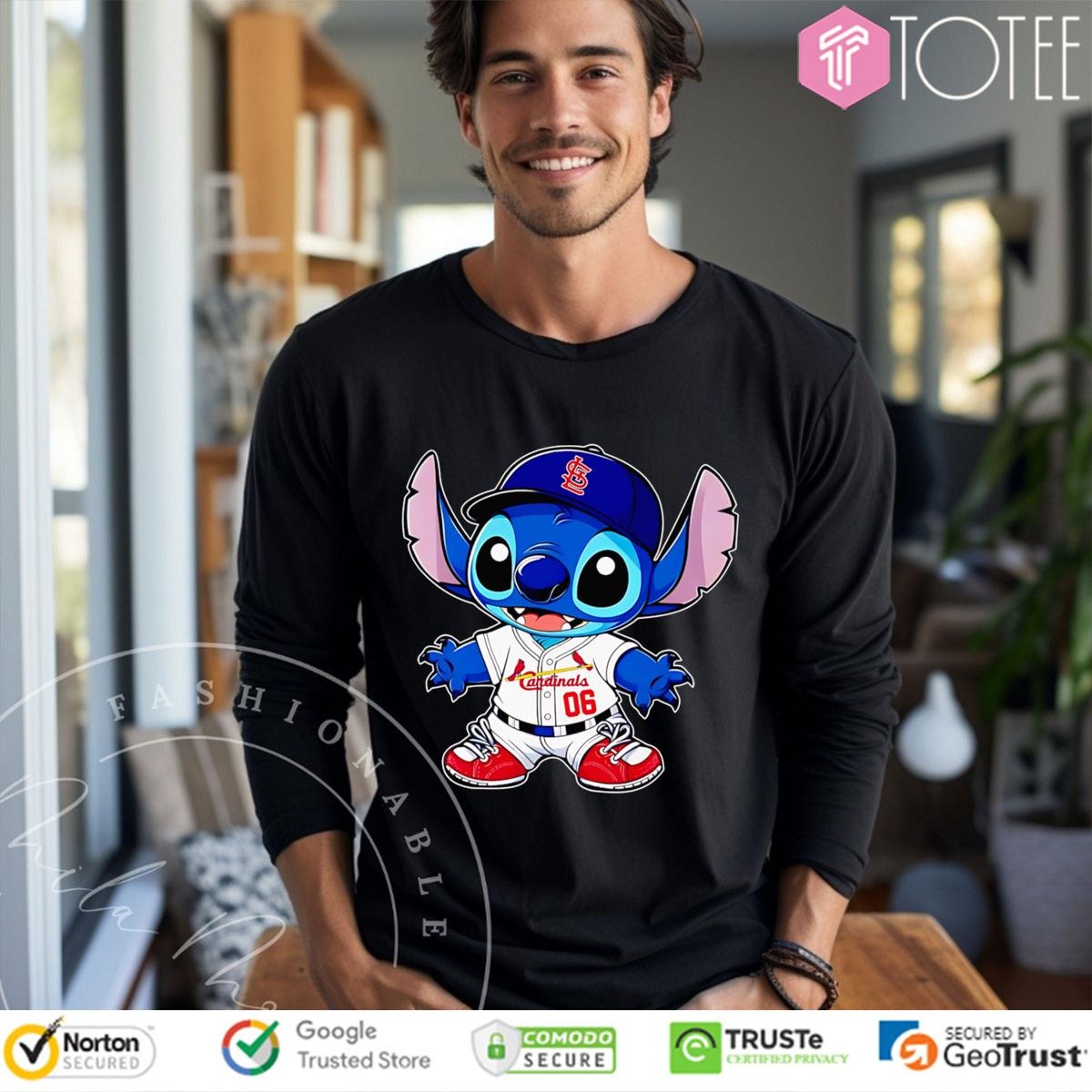 Stitch Parody St. Louis Cardinals Baseball Long Sleeve