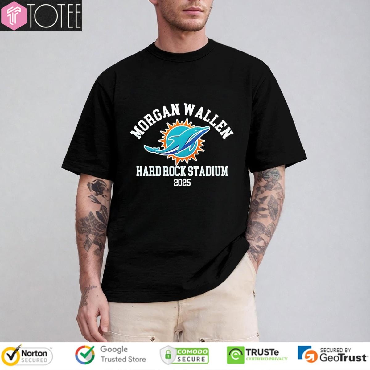 Morgan Wallen Hard Rock Stadium 2025 Miami Dolphins Logo T-shirt