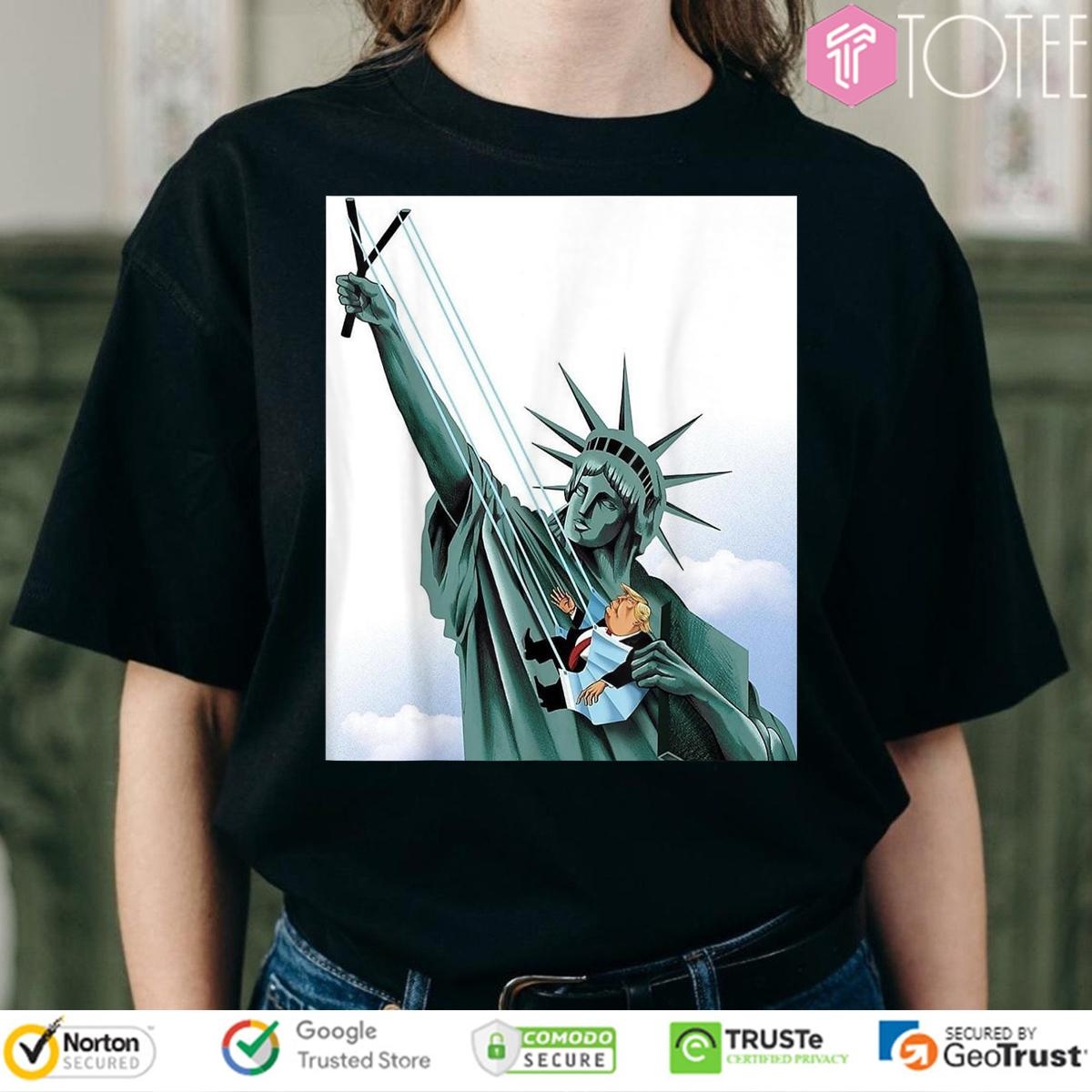 Statue Of Liberty Shoot Trump Sling T-shirt